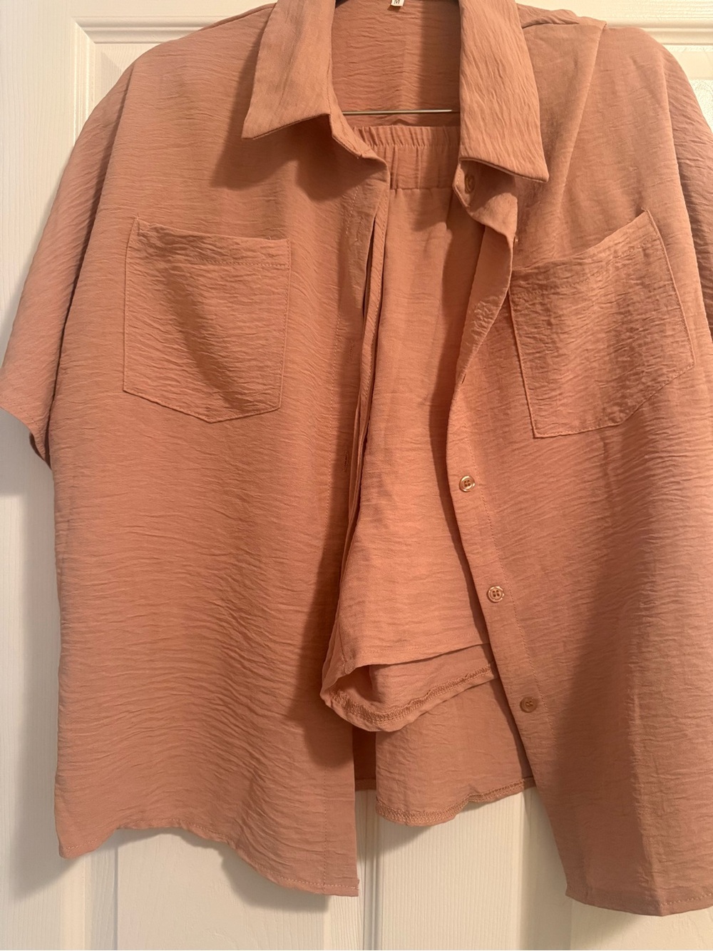 Women’s Relaxed Short-Sleeve Shirt in Dusty Rose